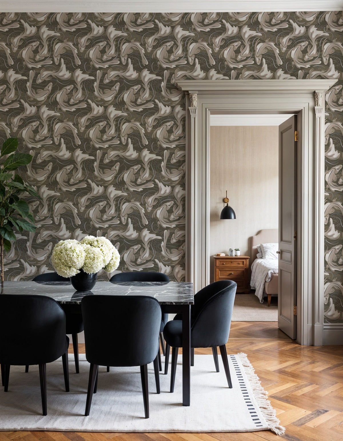 Koi Fish, Sand Mural Wallpaper - room preview 04