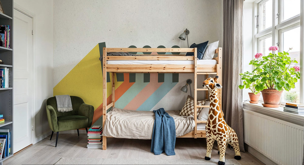 Hiiii Rainbow Mural Wallpaper - room preview 04