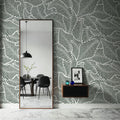 Fern Cut-Outs Pattern, Khaki Mural Wallpaper - room preview 04