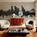 Warsaw Poland Skyline Concrete Mural Wallpaper - room preview 04