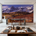 Misty Autumn Peaks Field Mural Wallpaper - room preview 04