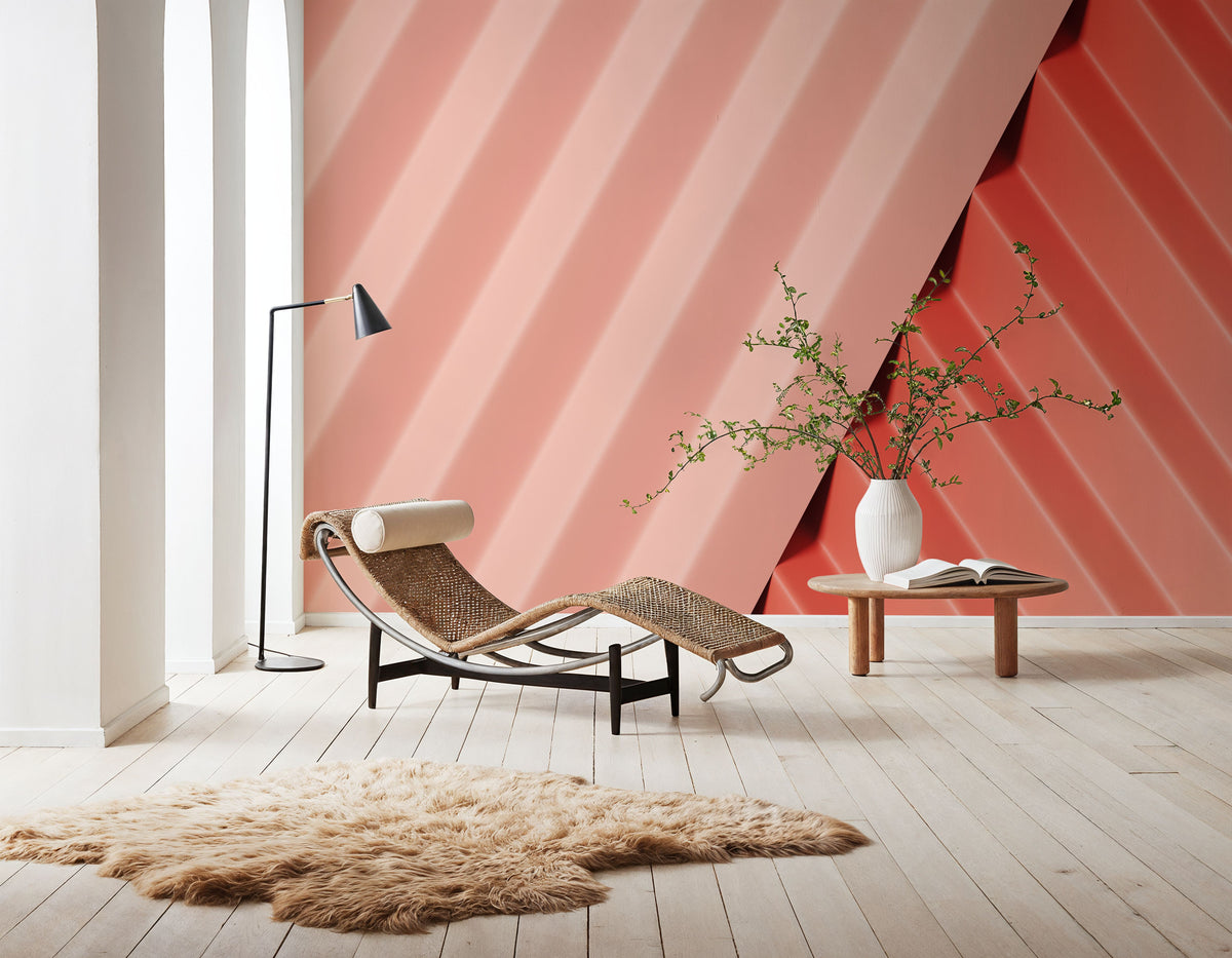 Pleated Coral Mural Wallpaper - room preview 04