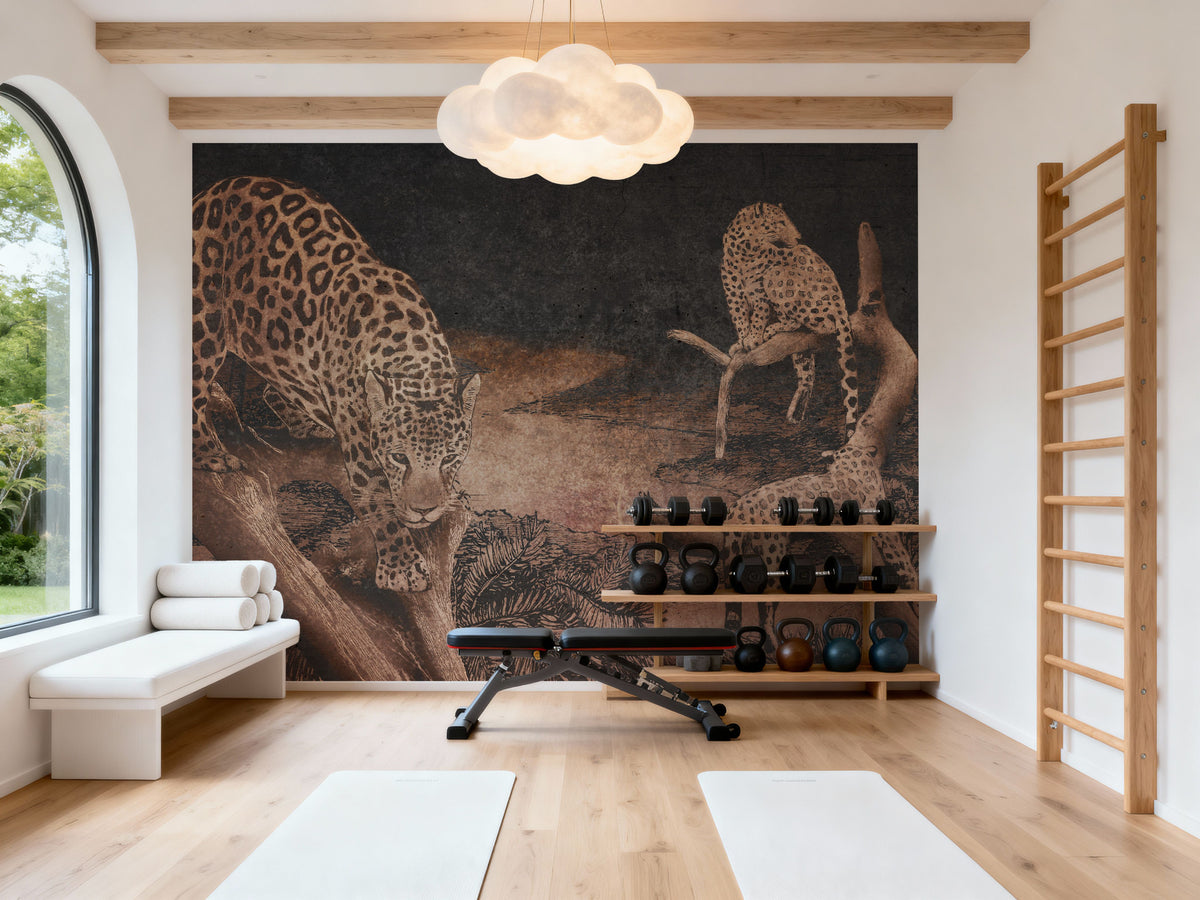 Brazilian Leopards Mural Wallpaper - room preview 04