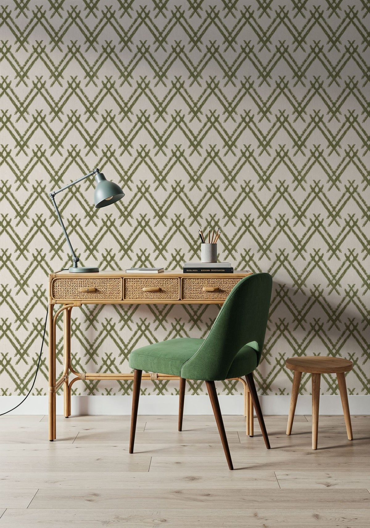 Woodland Tops Green Mural Wallpaper - room preview 04