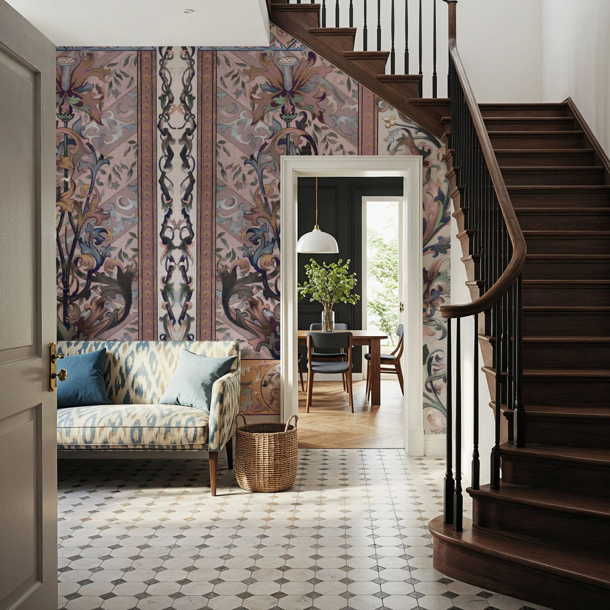 Plant Fantasy Ornament, Salmon Mural Wallpaper - room preview 04