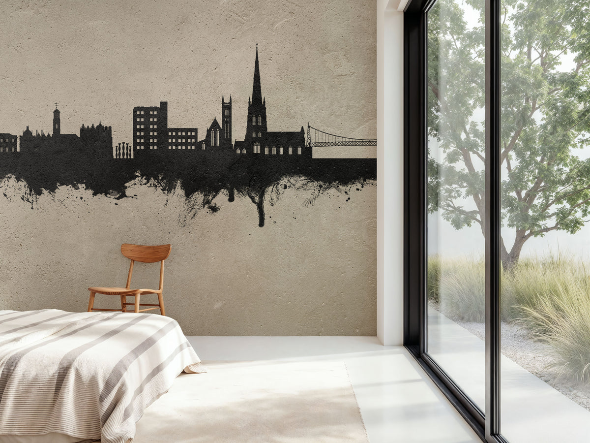 Warrington England Skyline Concrete Mural Wallpaper - room preview 04