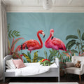 Shy Flamingos Mural Wallpaper - Neutral Tone - room preview 04
