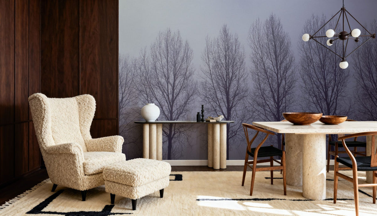 Trees in Mist Mural Wallpaper - room preview 04