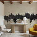Lausanne Switzerland Skyline Concrete Mural Wallpaper - room preview 04