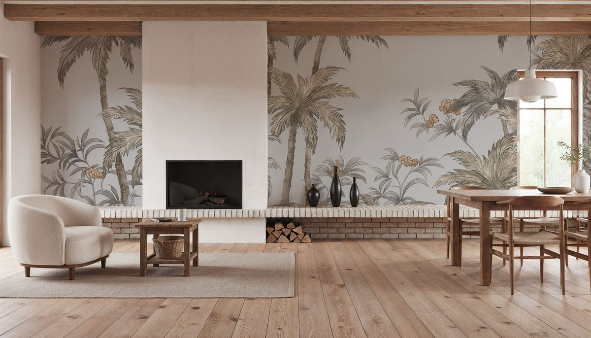Palm Abode, Stone Mural Wallpaper - room preview 04