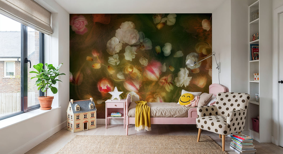 The Floral Golden Hour Mural Wallpaper - room preview 04
