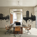 Davenport Iowa Skyline Concrete Mural Wallpaper - room preview 04