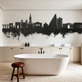 Montpellier Skyline Black & White Mural Wallpaper - room preview 04