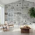 Vintage Newspaper Mural Wallpaper - room preview 04