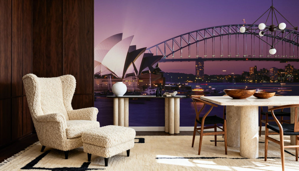 Sydney Harbor Twilight Mural Wallpaper - room preview 04