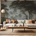 Woodland Brook, Moody Green Mural Wallpaper - room preview 04