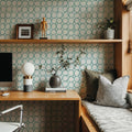 Mixed Blue Circles Mural Wallpaper - room preview 04