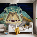 Hello Turtle, Midnight Mural Wallpaper - room preview 04