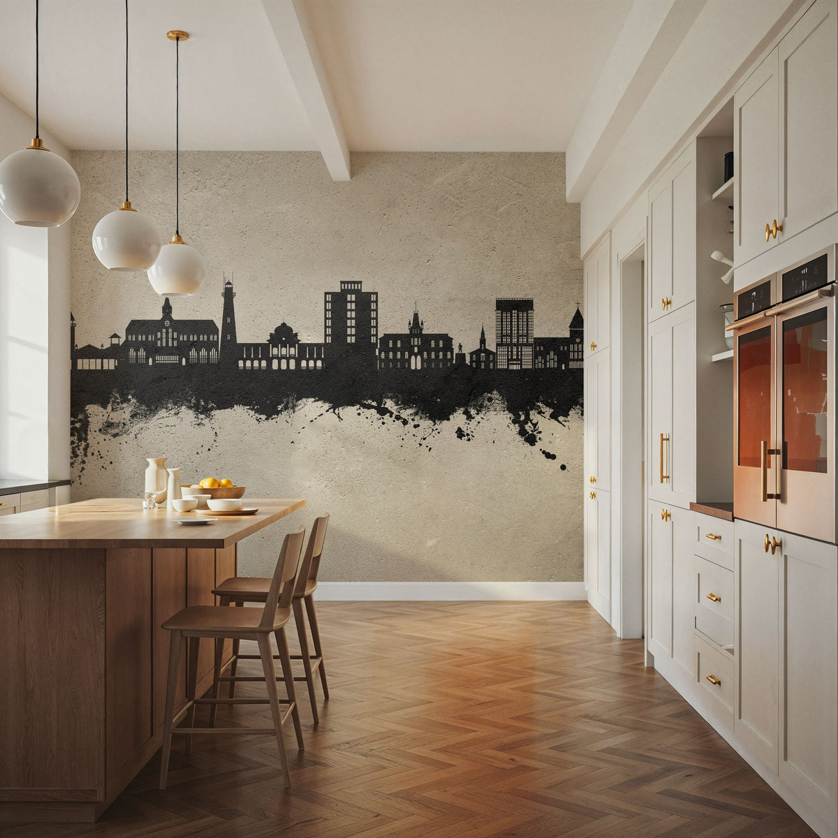 Georgetown Guyana Skyline Concrete Mural Wallpaper - room preview 04