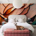 Peach Organic Fields Mural Wallpaper - room preview 04
