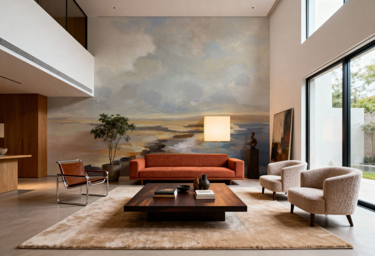 Silver Cloud Mural Wallpaper - room preview 04