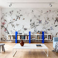 My Floral Abode, Gray Mural Wallpaper - room preview 04