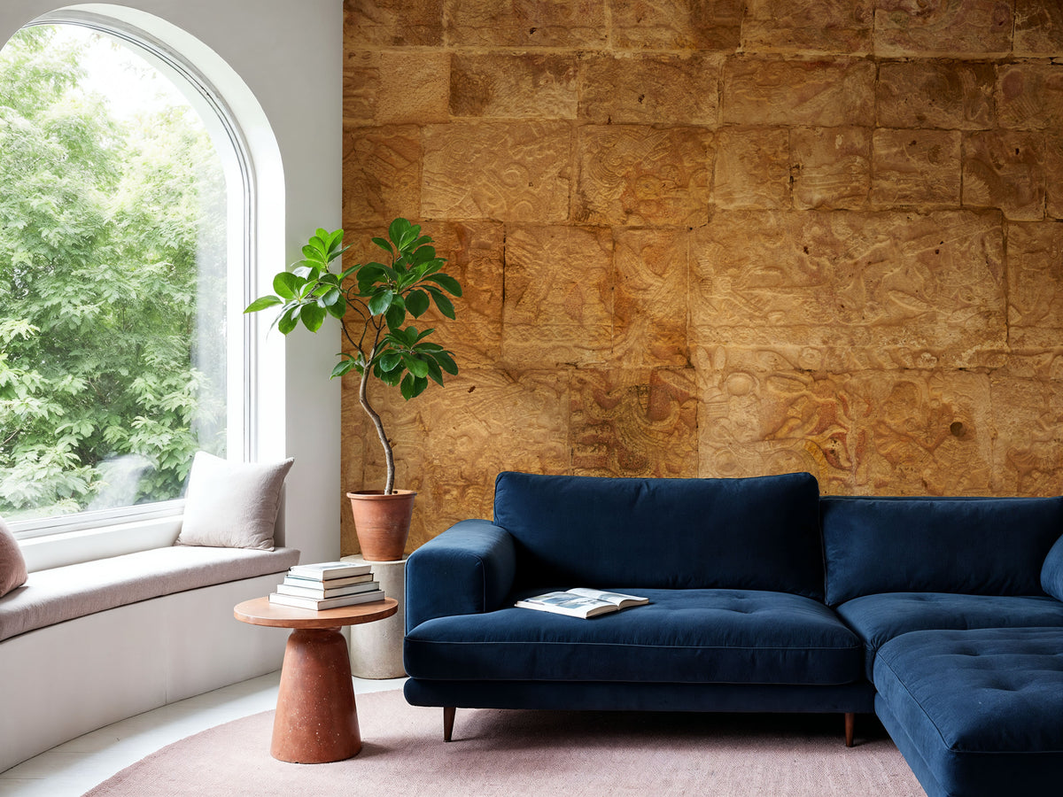 Temple Inscriptions Mural Wallpaper - room preview 04
