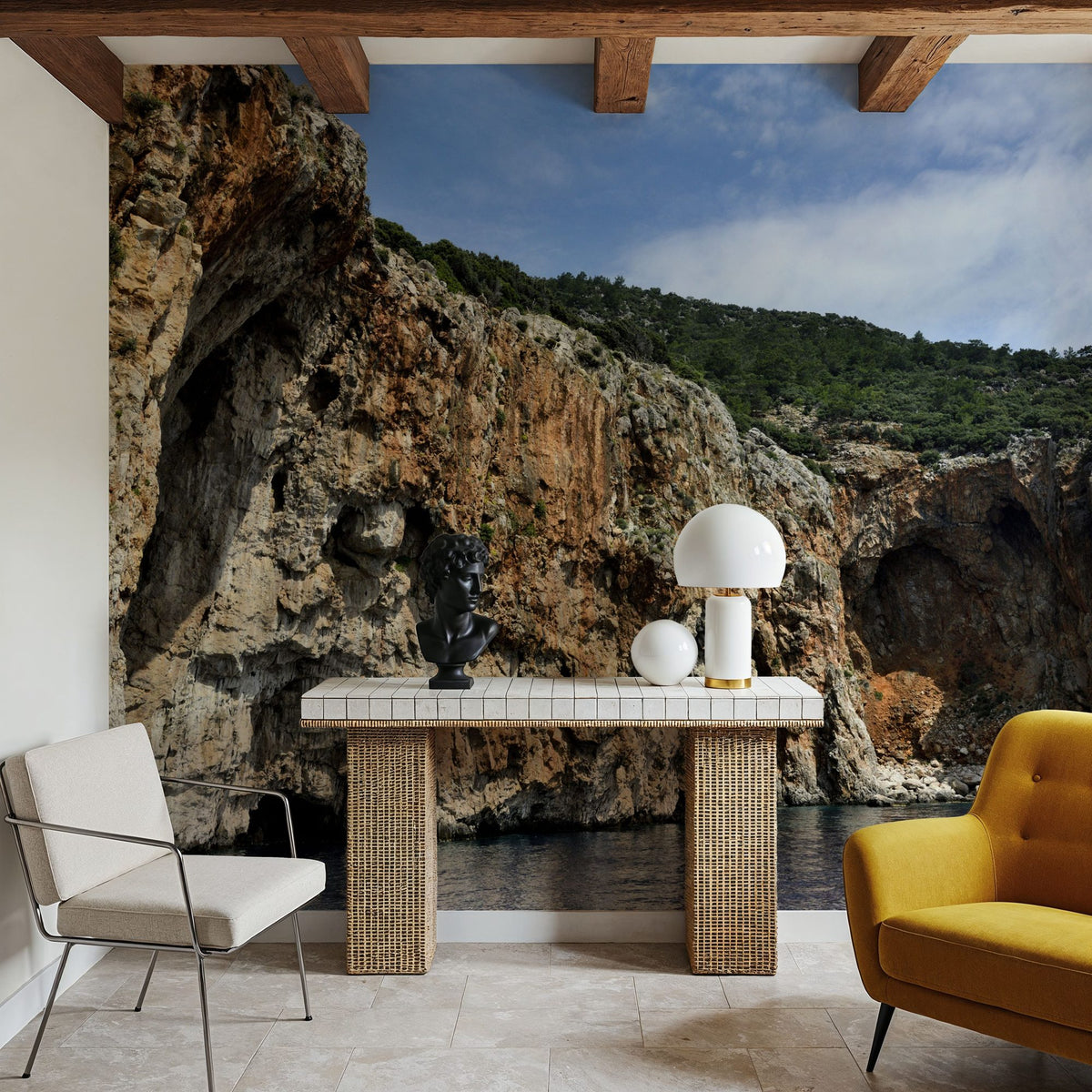 Coastal Cliff Majesty Mural Wallpaper - room preview 04