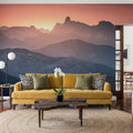 Layered Mountains Mural Wallpaper - Neutral Tone - room preview 04