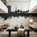 Muscat Oman Skyline Black & White Mural Wallpaper - room preview 04