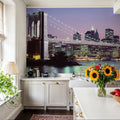 Illuminated Bridge Mural Wallpaper - room preview 04