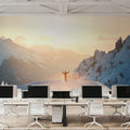 Skiers Rush Mural Wallpaper - room preview 04