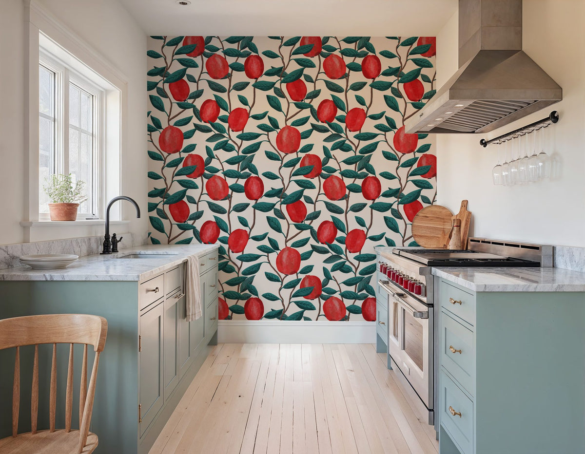 Pomegranate, Snow Mural Wallpaper - room preview 04