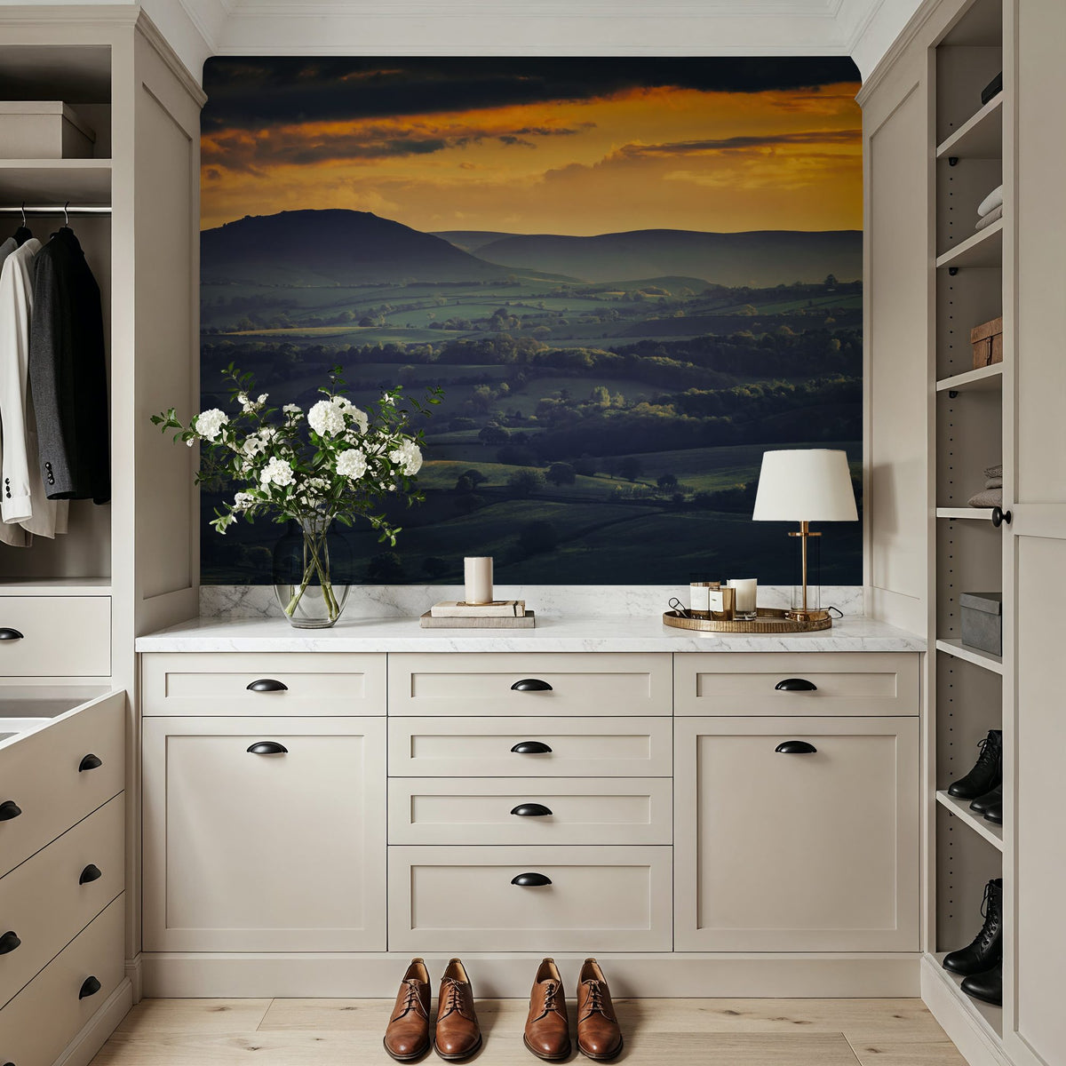 Amber Horizon Mural Wallpaper - room preview 04