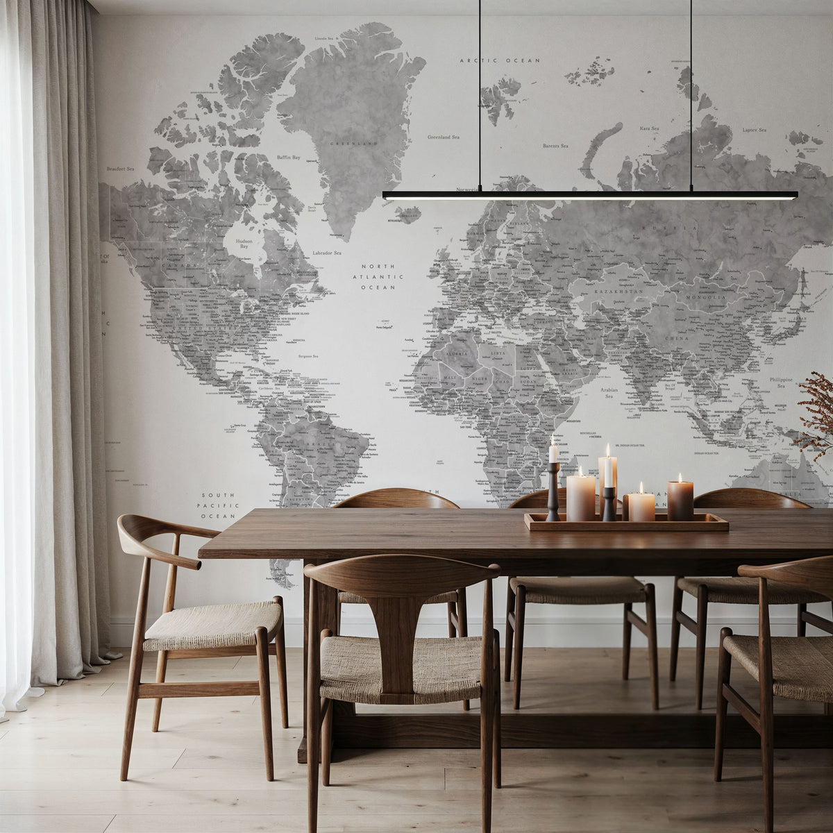 World Map Cities - Jimmy Mural Wallpaper - room preview 04