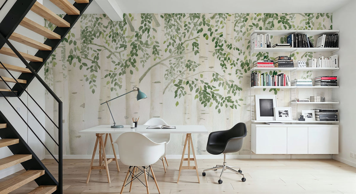 Fresh Forest Green Mural Wallpaper - room preview 04