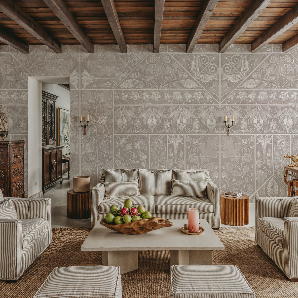 Floral Mood Beige Mural Wallpaper - room preview 04