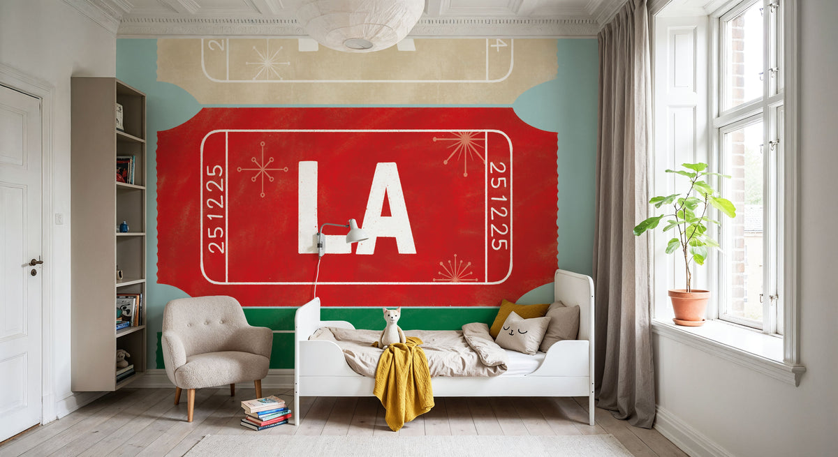 Ticket Stubs Christmas Mural Wallpaper - room preview 04