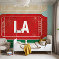 Ticket Stubs Christmas Mural Wallpaper - room preview 04
