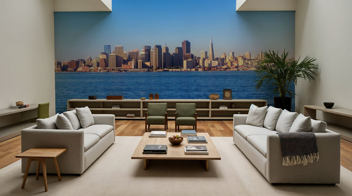 San Francisco Bay Skyline Mural Wallpaper - room preview 04