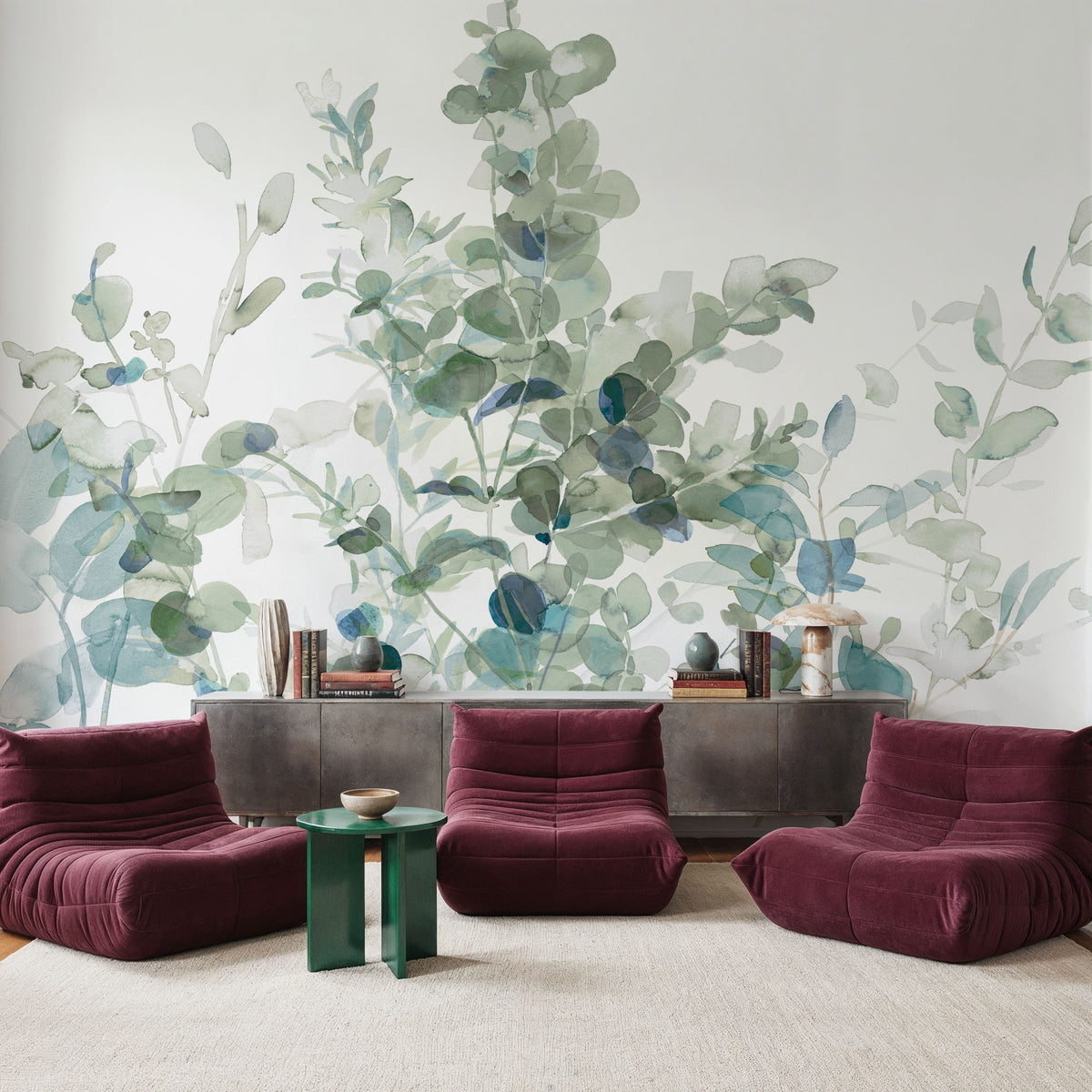 Eucalyptus I Cool Mural Wallpaper - room preview 04