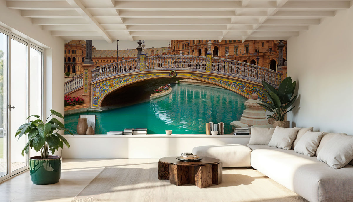 Spanish Bridge Mural Wallpaper - room preview 04