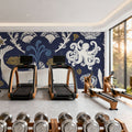 Whale Seas Blue Mural Wallpaper - room preview 04