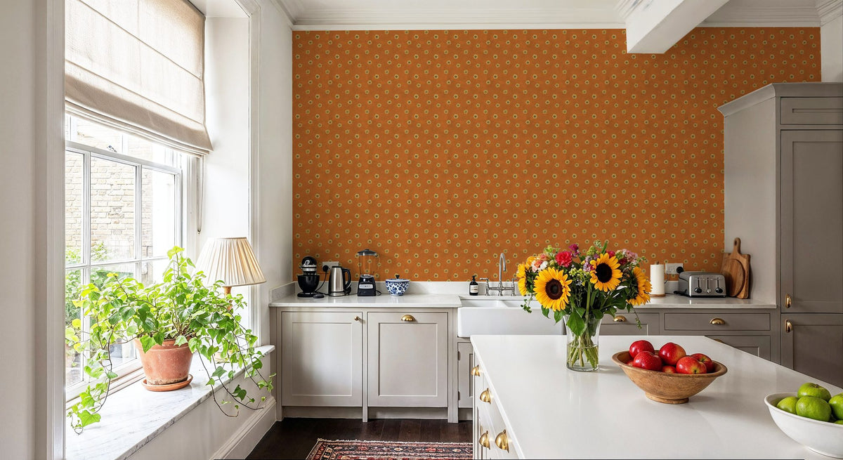 Autumn Buds Light Brown Mural Wallpaper - room preview 04