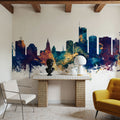 Essen Germany Skyline Blue & Bronze Mural Wallpaper - room preview 04