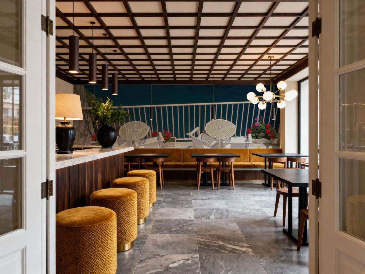 Mediterranean Ocean Terrace Mural Wallpaper - room preview 04