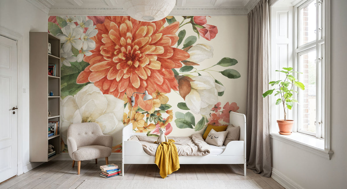 Amber Blossoms III Mural Wallpaper - room preview 04