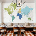 World Map Cities - Elisenda Mural Wallpaper - room preview 04