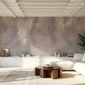 Palms Above, Dusty Pink Mural Wallpaper - room preview 04