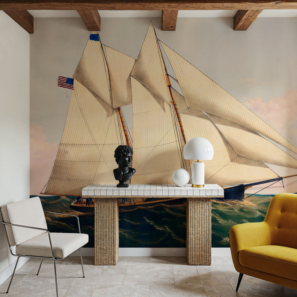 The Yacht Henrietta Mural Wallpaper - room preview 04
